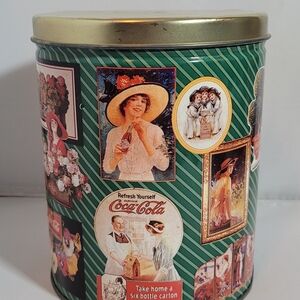 Coca Cola Green Vintage Women Bath & Body Tin with Gold Lid